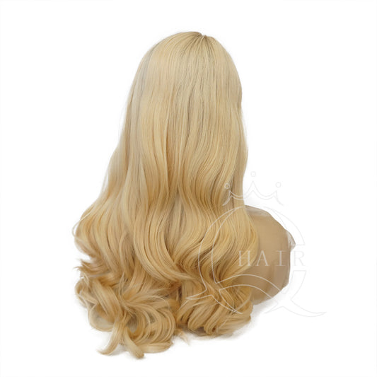 Long Virgin hair made natural looking lace top wig