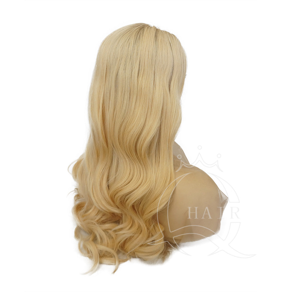 Long Virgin hair made natural looking lace top wig