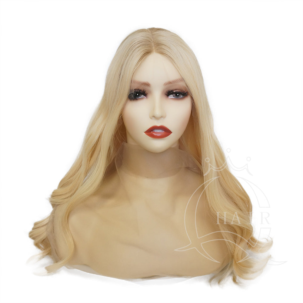 Long Virgin hair made natural looking lace top wig