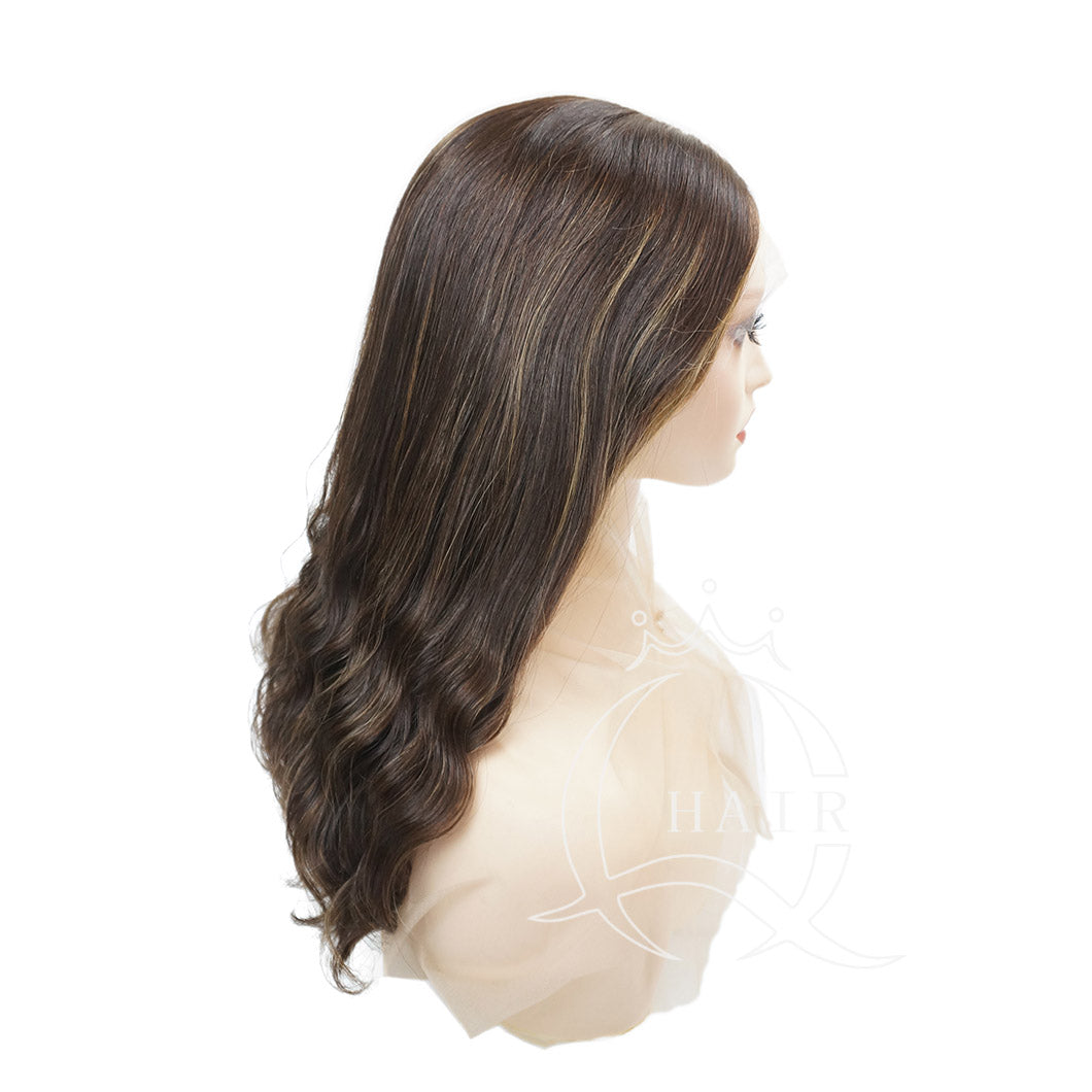Uniform length virgin hair made Invisible Lace Front Wig