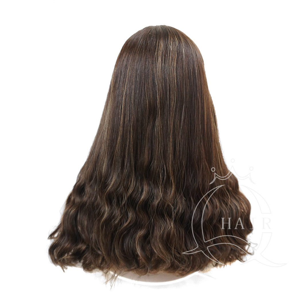 Uniform length virgin hair made Invisible Lace Front Wig