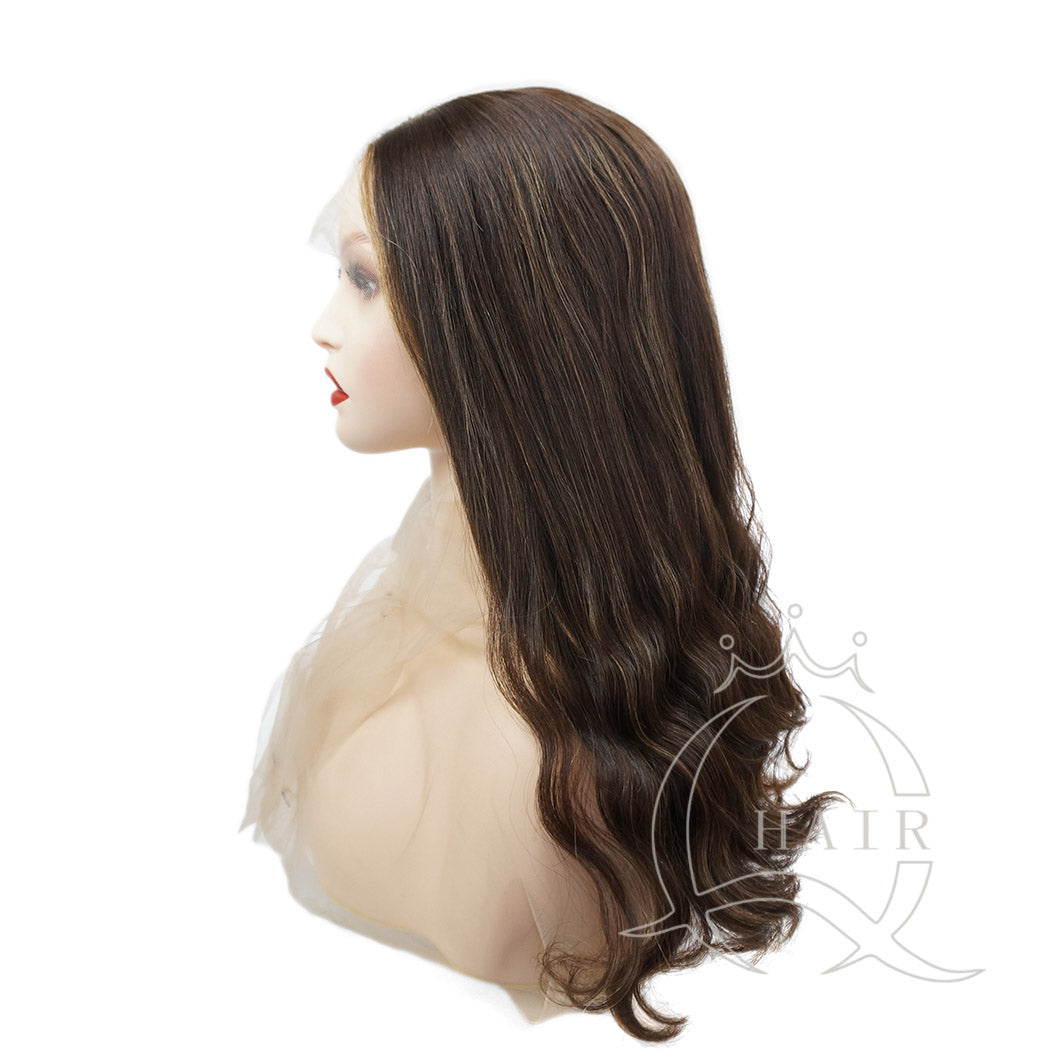 Uniform length virgin hair made Invisible Lace Front Wig