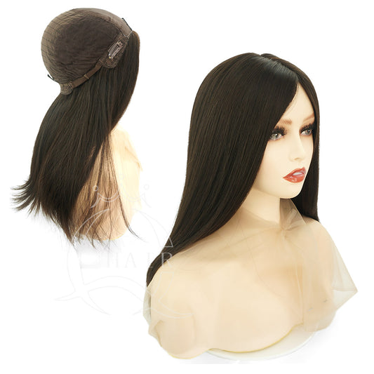 A 20INCH Natural dark brown silk top wigs for Kosher Women