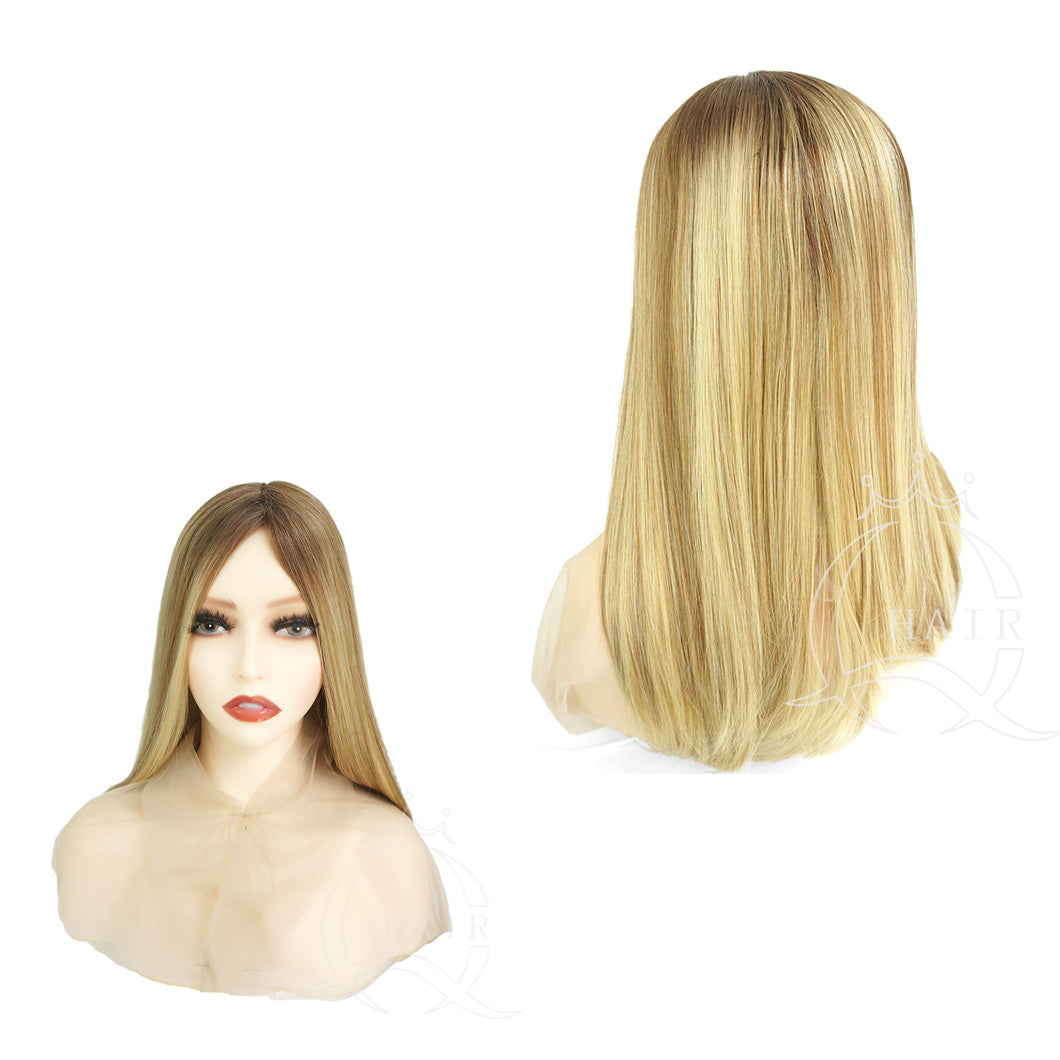 A 20inch virgin human hair made Kosher Jewish wig for Daily Wear
