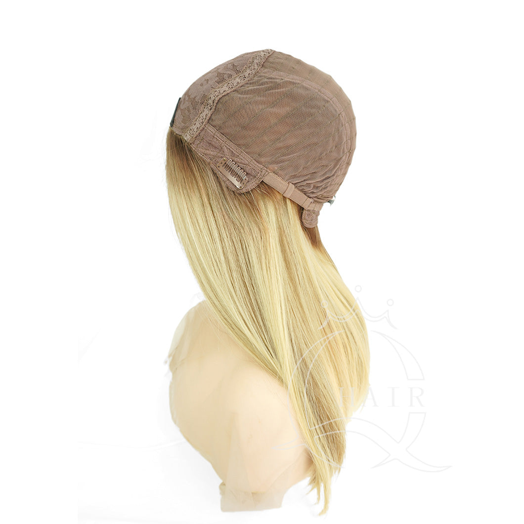 A 20inch virgin human hair made Kosher Jewish wig for Daily Wear