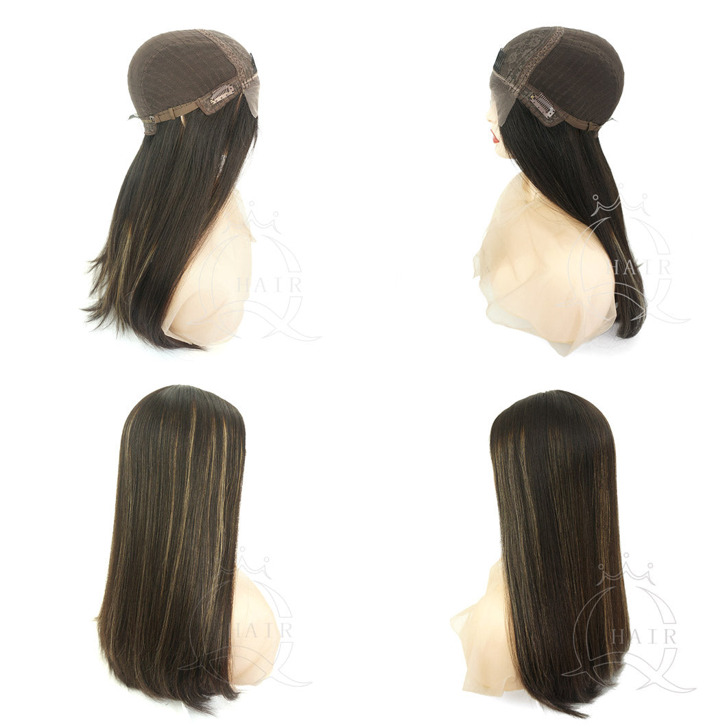 A22INCH Front lace silk top Jewish wig for kosher women