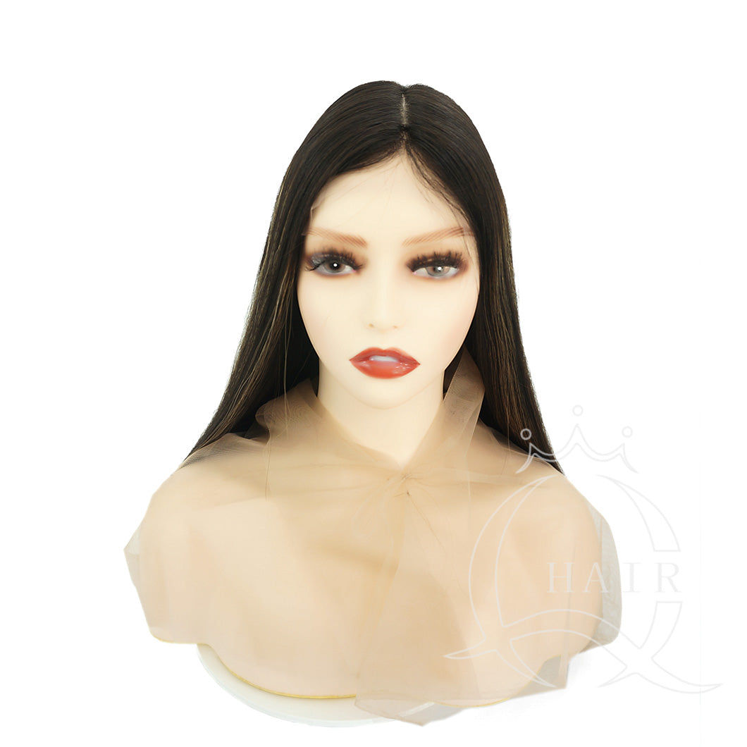 A22INCH Front lace silk top Jewish wig for kosher women