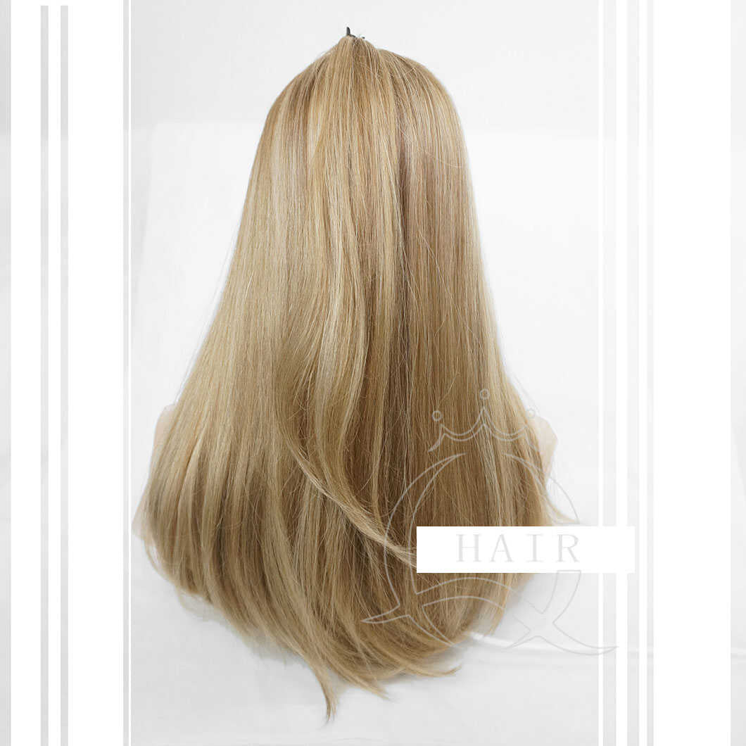 XA24” Inches light brown color virgin human hair top Lace wig
