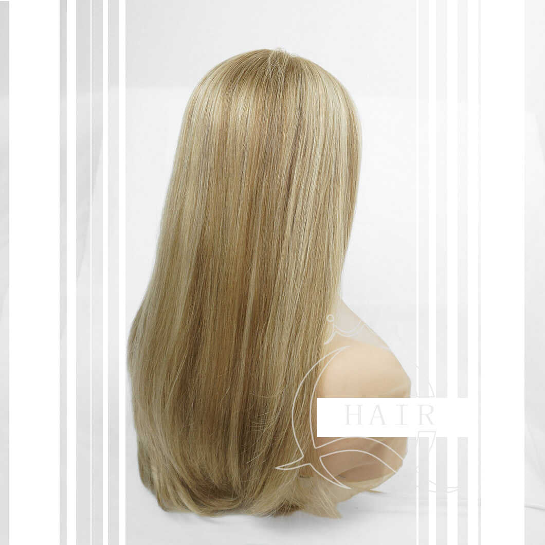 XA24” Inches light brown color virgin human hair top Lace wig