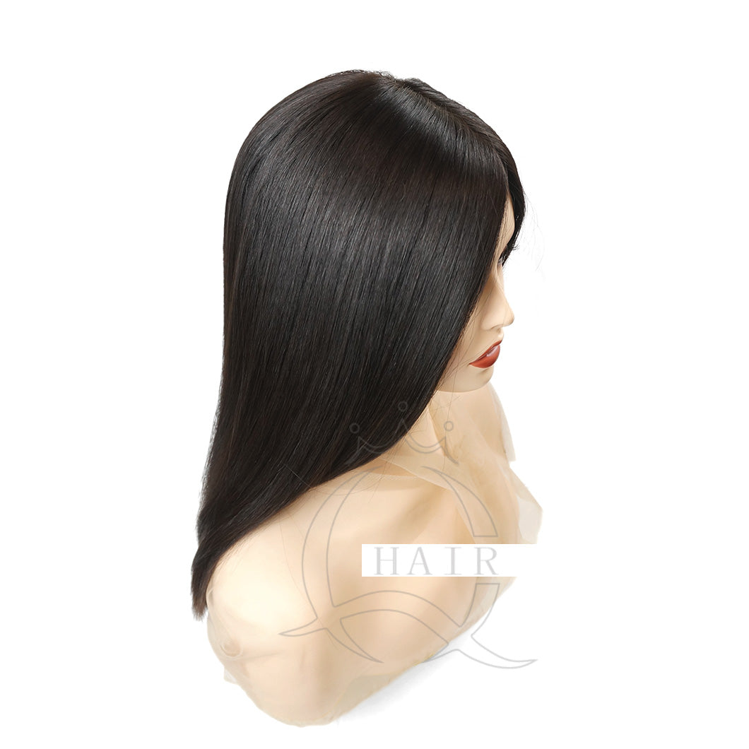 A 18inchs Natural human hair silk top Wigs for fast shipping