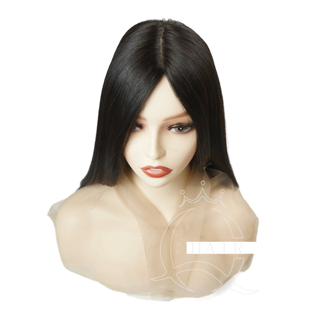 A 18inchs Natural human hair silk top Wigs for fast shipping