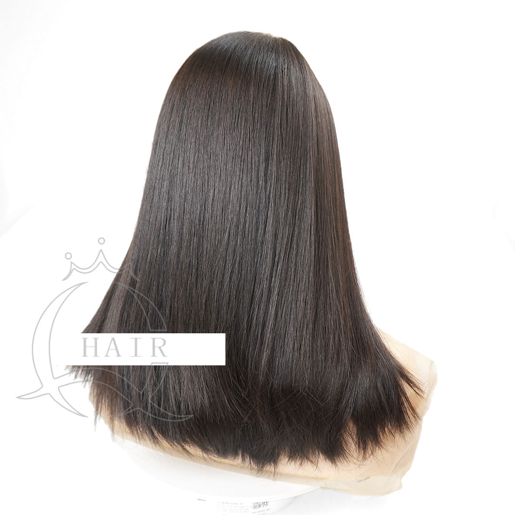 A 18inchs Natural human hair silk top Wigs for fast shipping