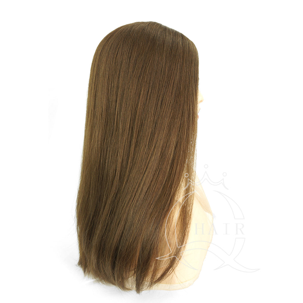XA 22inch Light Brown Virgin human hair made headcovers perruque for Jewish women