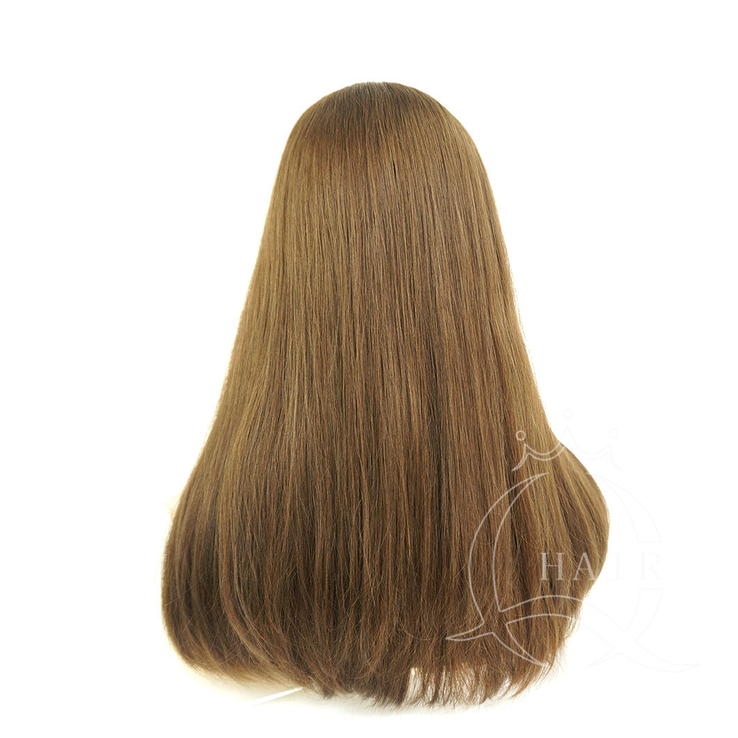 XA 22inch Light Brown Virgin human hair made headcovers perruque for Jewish women