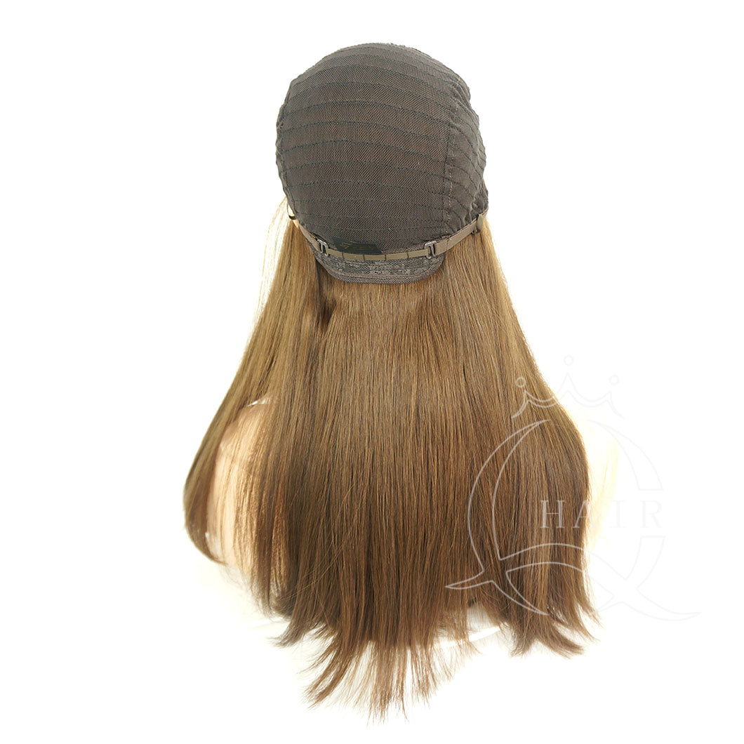 XA 22inch Light Brown Virgin human hair made headcovers perruque for Jewish women