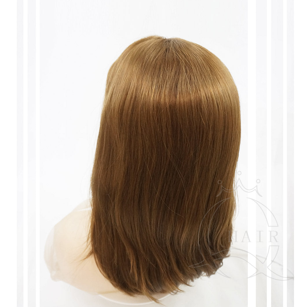 European Remy hair wig light brown hair band fall 3/4 wig