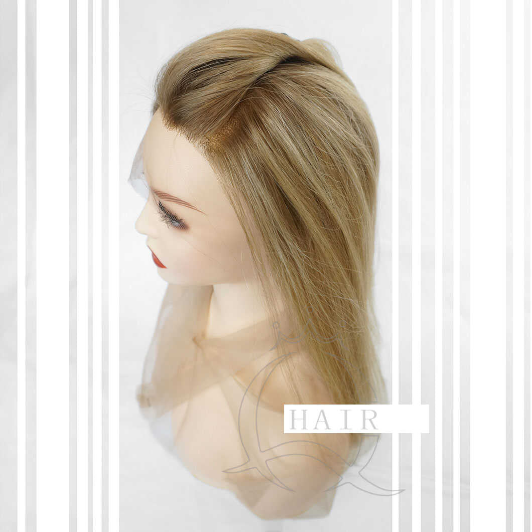 XA24” Inches Brazilian virgin human hair made invisibile lace top wig