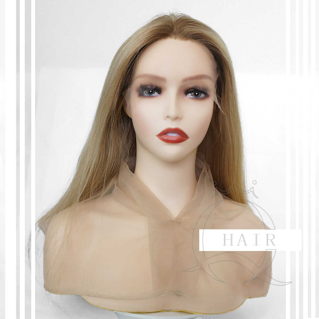 XA24” Inches Brazilian virgin human hair made invisibile lace top wig