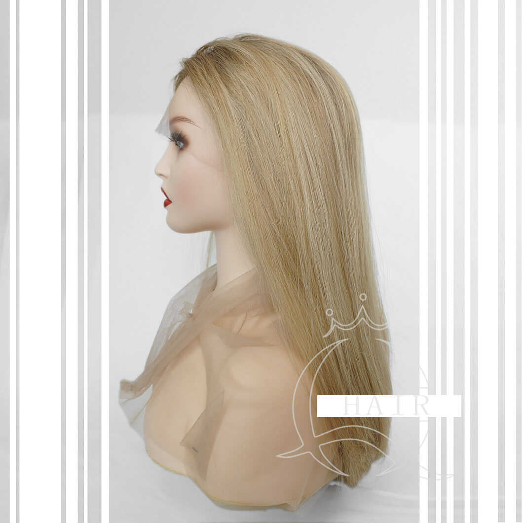 XA24” Inches Brazilian virgin human hair made invisibile lace top wig