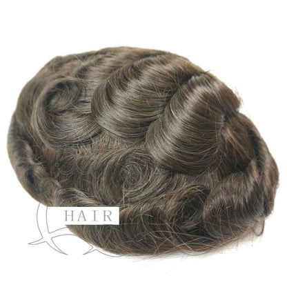 European hair texture hair made mono front lace toupee for men