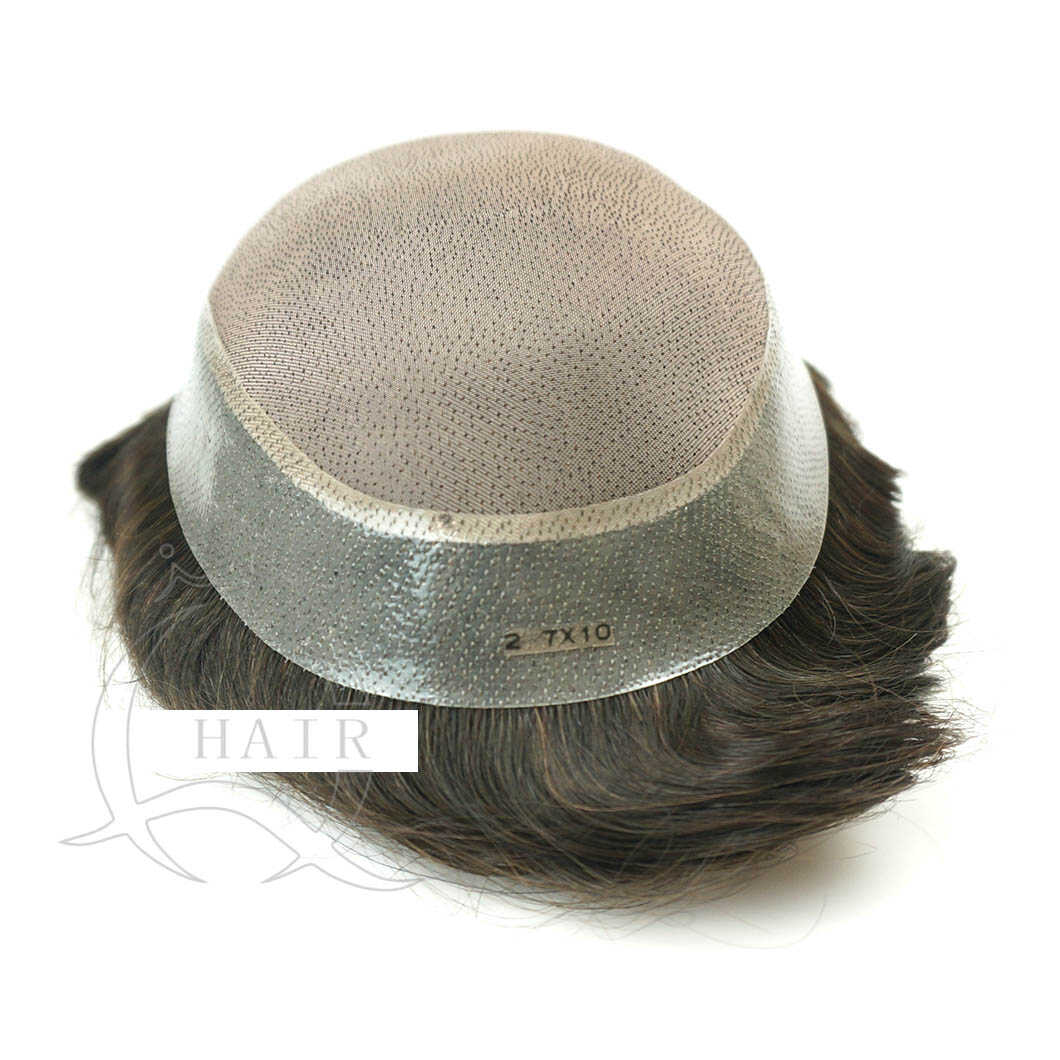 European hair texture hair made mono front lace toupee for men