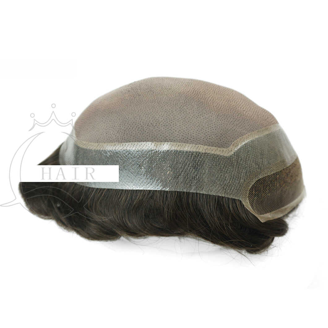 European hair texture hair made mono front lace toupee for men