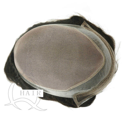 European hair texture hair made mono front lace toupee for men