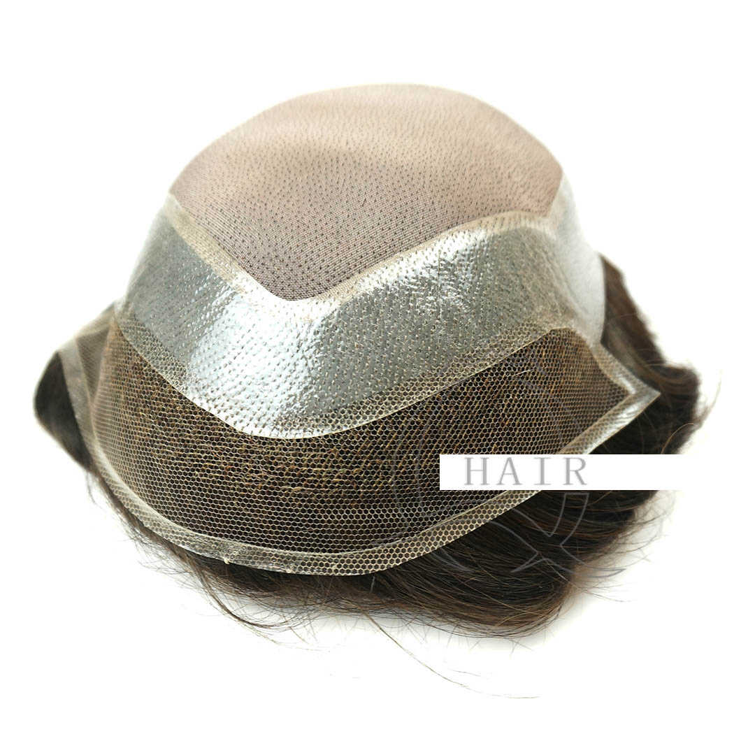 European hair texture hair made mono front lace toupee for men