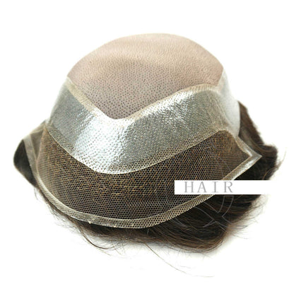 European hair texture hair made mono front lace toupee for men