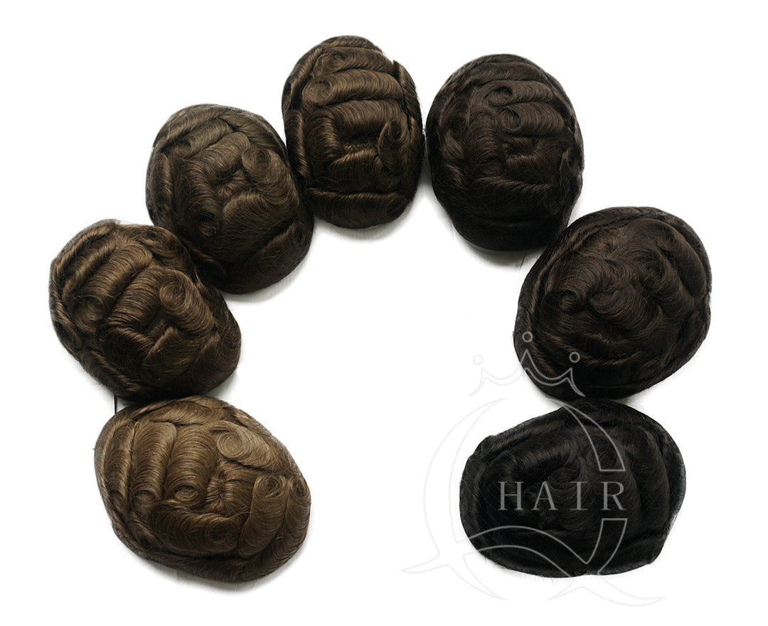 European hair texture hair made mono front lace toupee for men