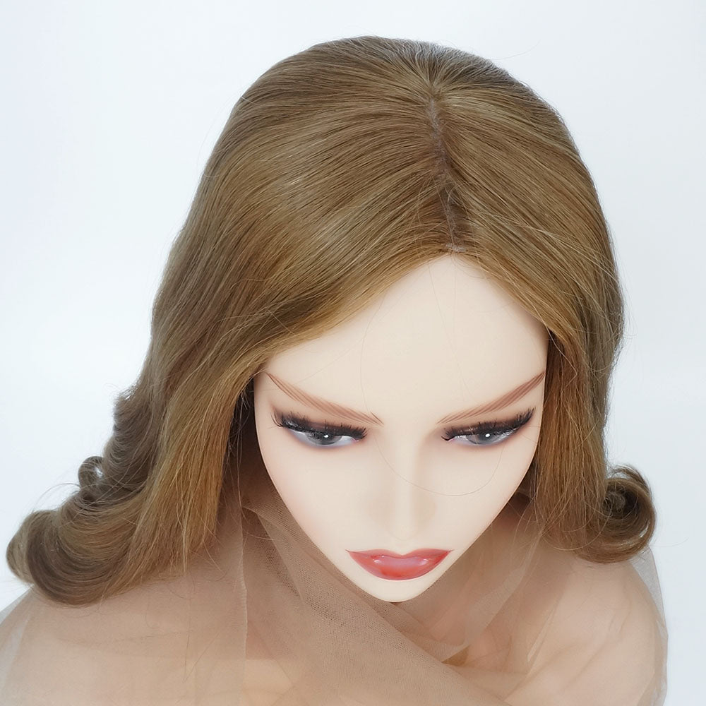 Virgin human hair made blonde color hair top hairpiece for lady