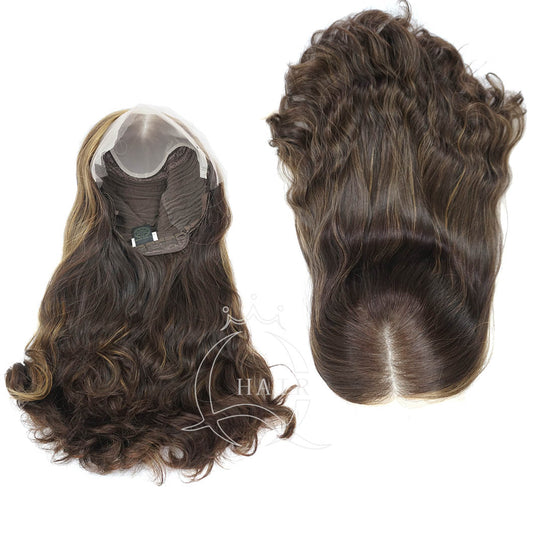 Uniform length virgin hair made Invisible Lace Front Wig