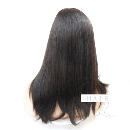 C15inch dark brown Brazilian virgin hair toppers for lady