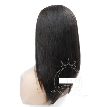 C15inch dark brown Brazilian virgin hair toppers for lady