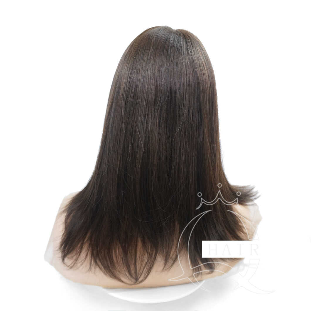 13-17inch 8x8inch medium brown color hair pieces for lady with less hair problem