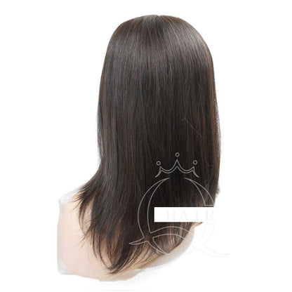 13-17inch 8x8inch medium brown color hair pieces for lady with less hair problem