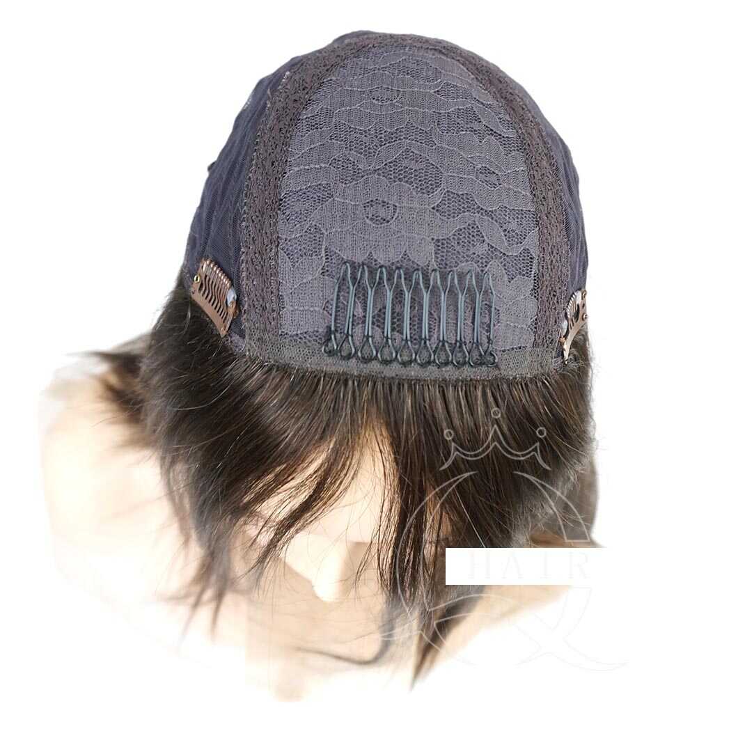 13-17inch 8x8inch medium brown color hair pieces for lady with less hair problem