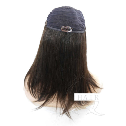 13-17inch 8x8inch medium brown color hair pieces for lady with less hair problem