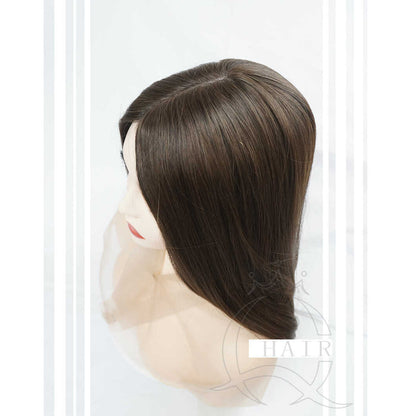 Light brown Hair Systems for lady with alopecia thin hair loss problem