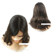 A 18 INCH dark brown Human hair made front lace silk top headcovering sheitels