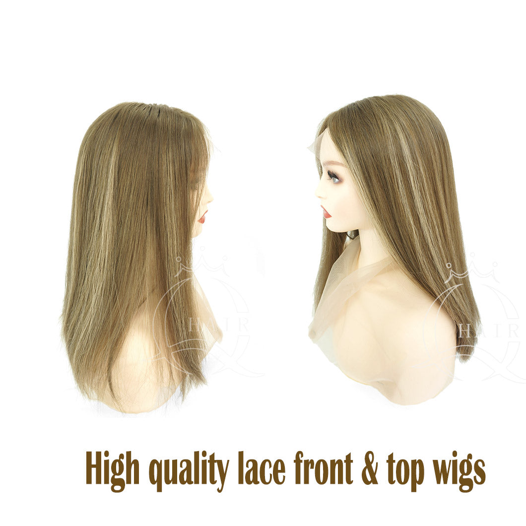 A 18inch virgin human hair made lace top wig with HD Lace