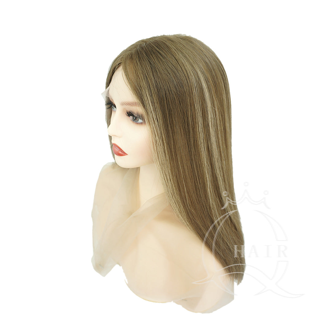 A 18inch virgin human hair made lace top wig with HD Lace