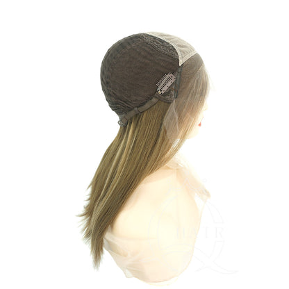 A 18inch virgin human hair made lace top wig with HD Lace