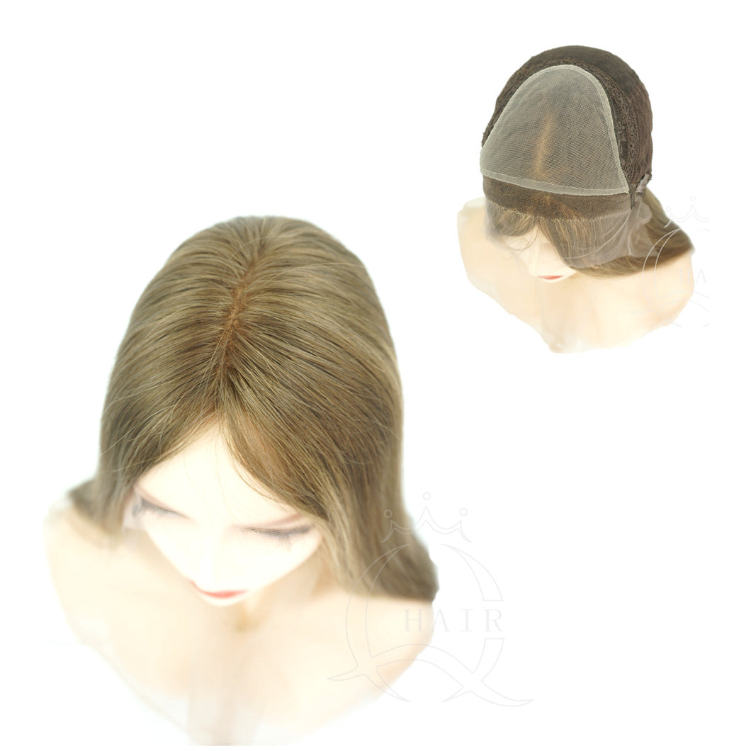 A 18inch virgin human hair made lace top wig with HD Lace