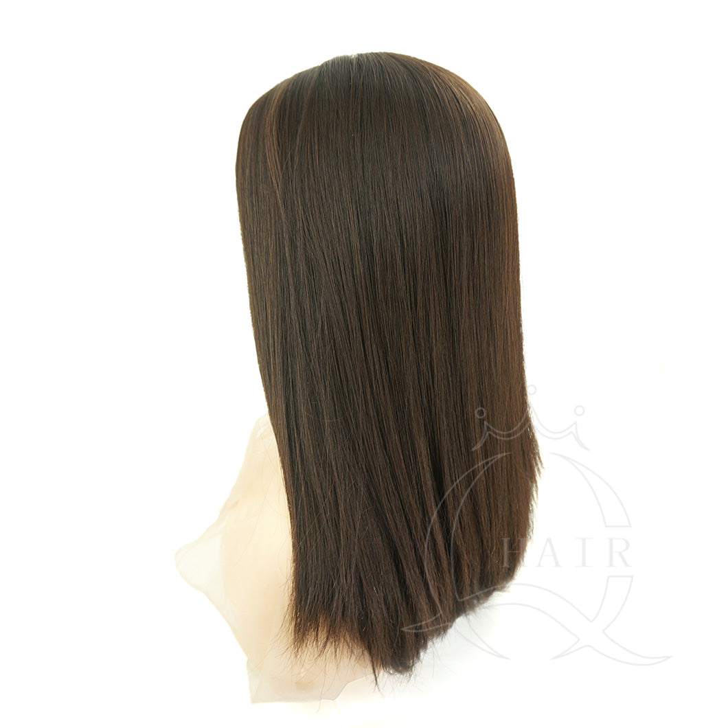 A 20INCH Natural dark brown silk top wigs for Kosher Women