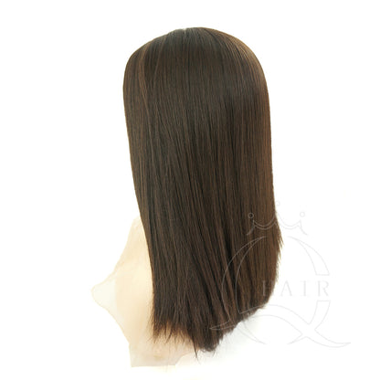 A 20INCH Natural dark brown silk top wigs for Kosher Women