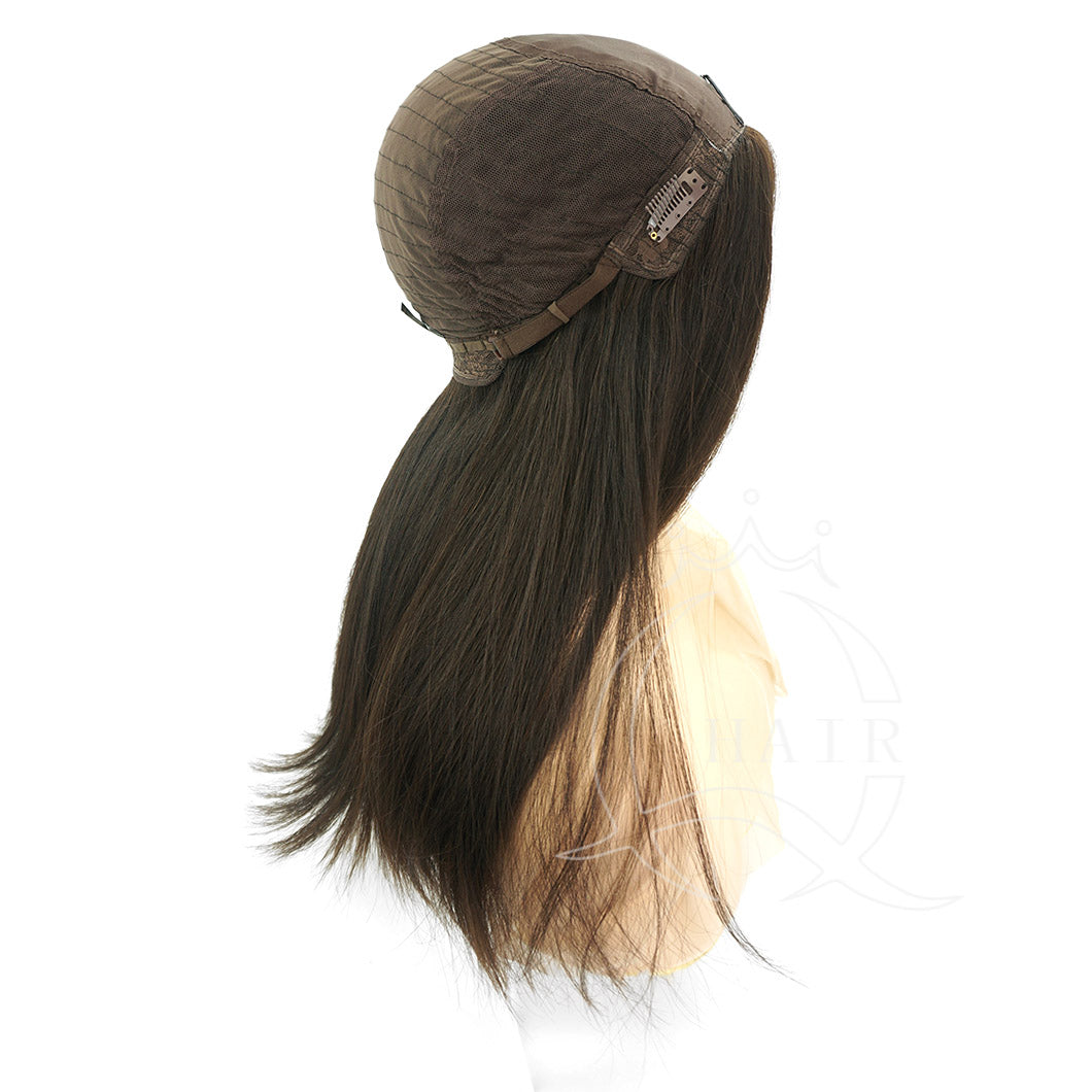 A 20INCH Natural dark brown silk top wigs for Kosher Women
