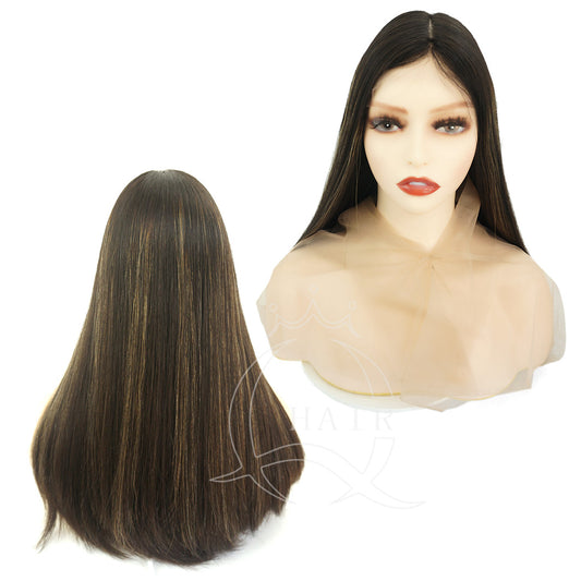 A22INCH Front lace silk top Jewish wig for kosher women