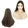 A22INCH 2-14# jewish wigs with 1” front lace wig BALAYAGE Healthy Origin Human hair silk top wig  Virgin Hand Knot front lace wig  Remy man made silk top wig for lady