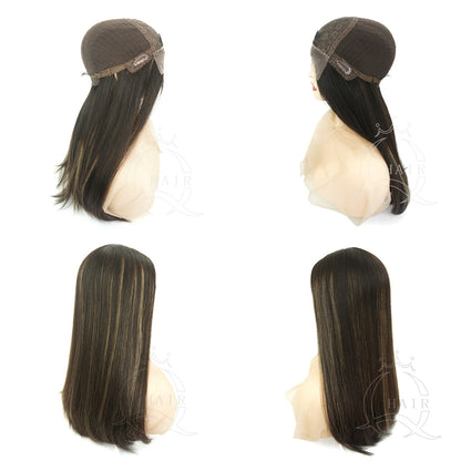 A22INCH Front lace silk top Jewish wig for kosher women